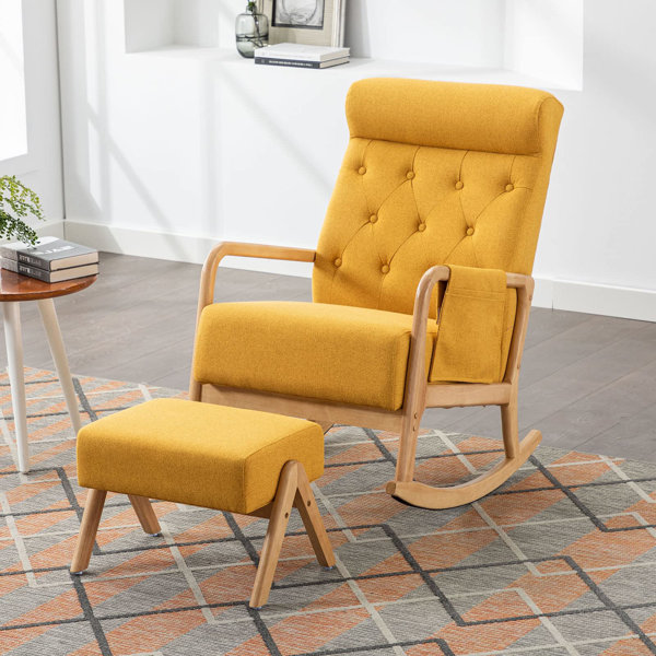 Harriet Bee Rocking Chair Nursery, MidCentury Modern Upholstered